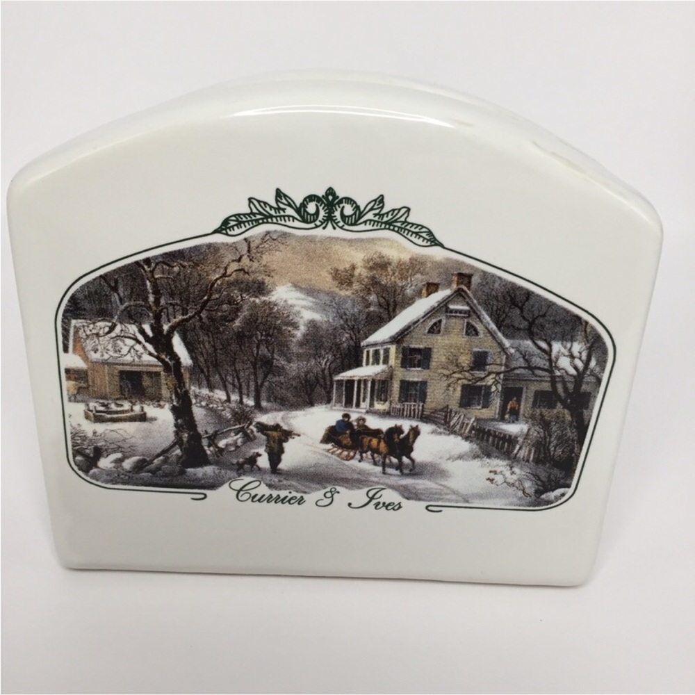Currier and Ives Napkin Holder